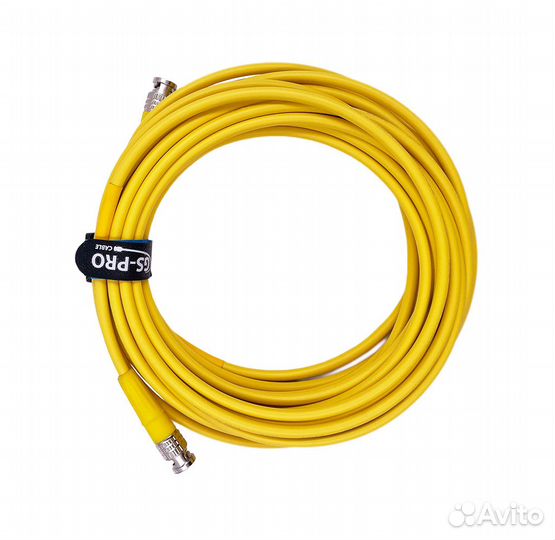 Новый 12G SDI BNC-BNC (mob) (yellow) 15 метров GS-PRO мобильный/сценический кабель (желтый)