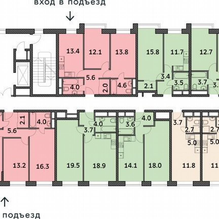 1-к. квартира, 36,6 м², 16/19 эт.