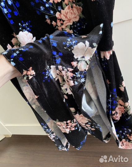 Бархатный комбинезон/ромпер цветочный H&M (HM)