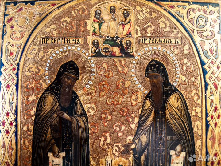 Икона Преподобные Сергий и Герман Валаамские 19 в