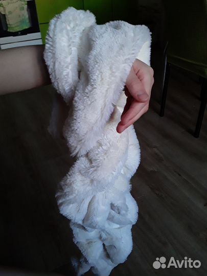 Шарфик меховой искусств. мех белый,серый 2шт