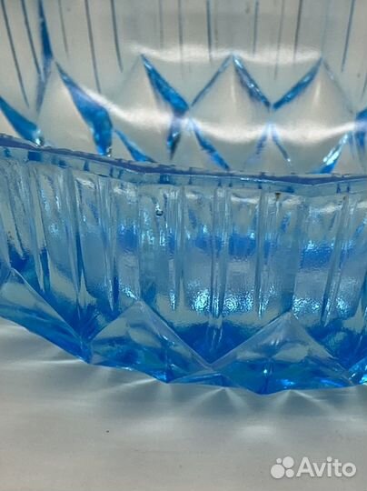 Ваза для фруктов салатник СССР купоросное стекло