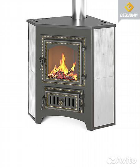 Печь-камин везувий пк-01(220) угловой, бежевый