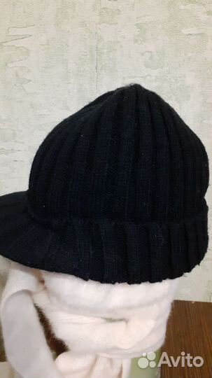 Кепка вязаная теплая с ушками.(спорт)