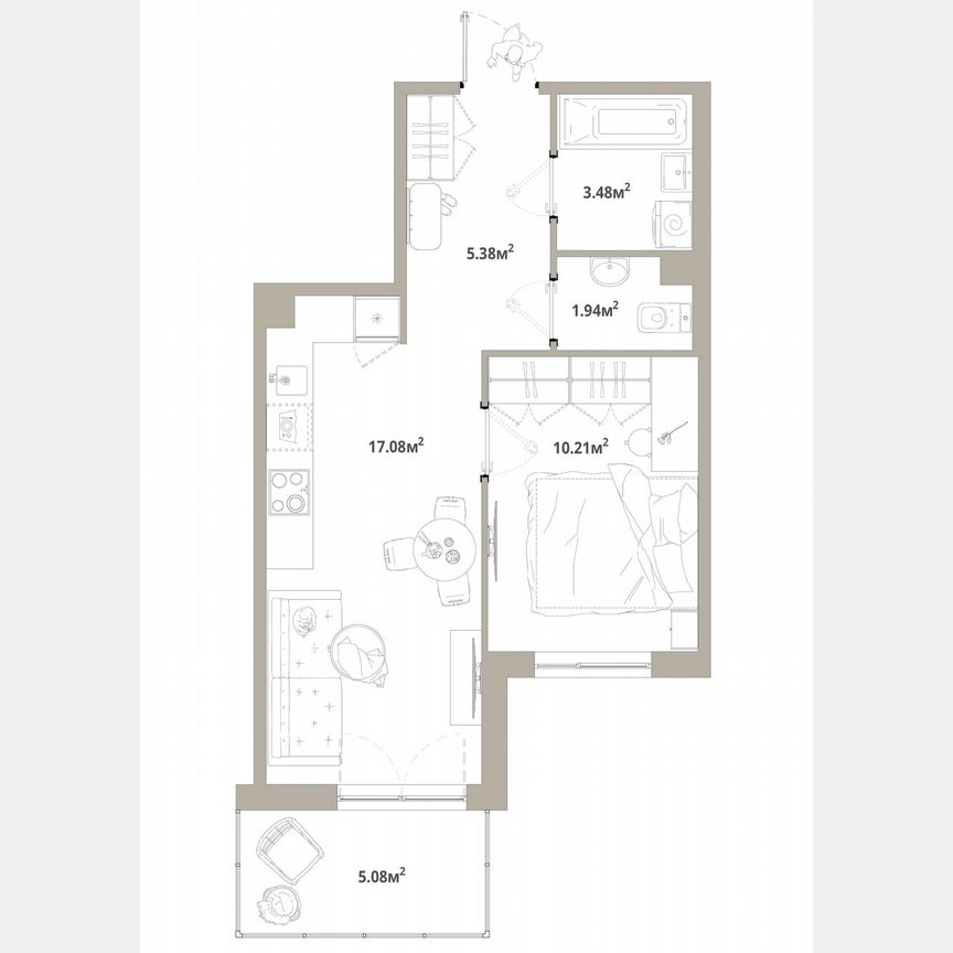 1-к. квартира, 39,6 м², 11/12 эт.