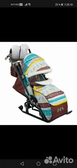 Детские санки коляска ника