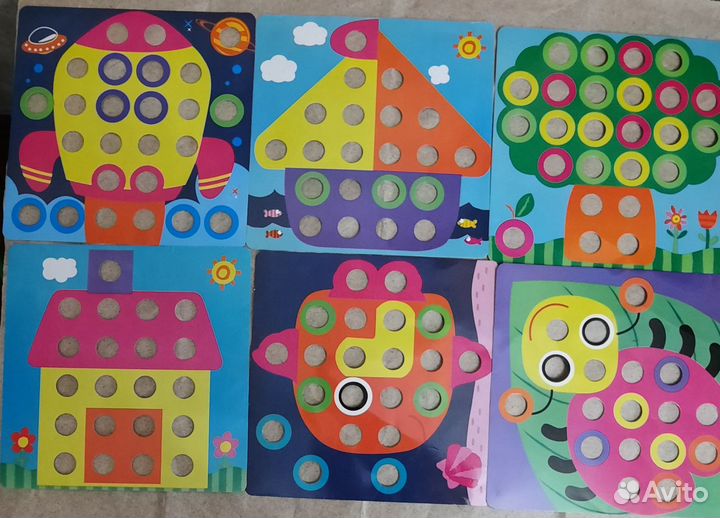 Развивающая крупная мозаика с трафаретами