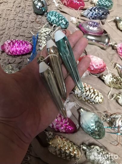 Елочные игрушки советские СССР на прищепке шишки