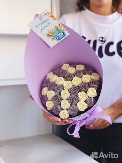 Шоколадные розы подарок на 1 сентября