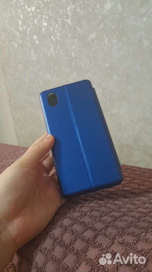 Чехол-книжка на телефон samsung A01 синий