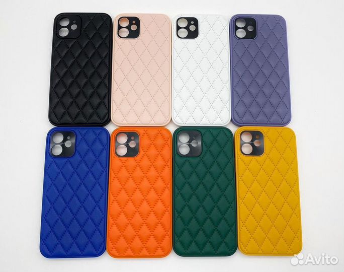 Чехол кожанный Premium Ромб iPhone