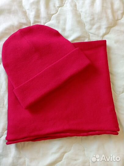 Комплект шапка и снуд женский