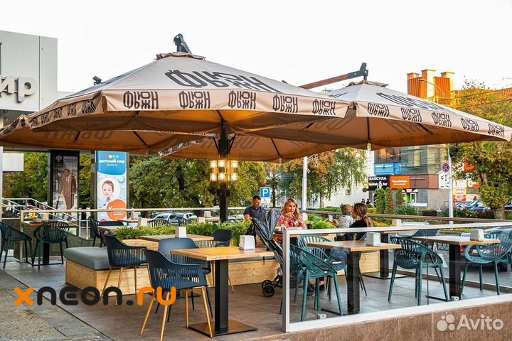 Зонты для кафе с ветровой устойчивостью до 12 м\с