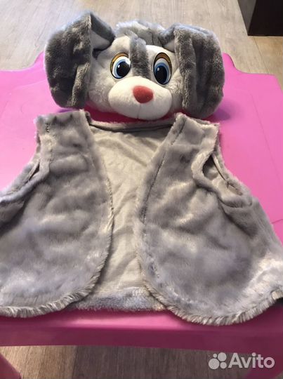 Костюм зайчика, жилетка +шапка