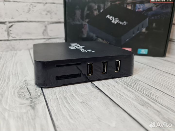 Андроид тв приставка 4k + подписка IvI на 6мес