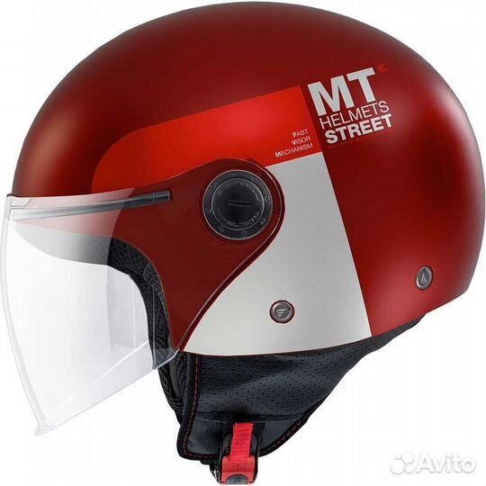 MT Мотошлемs street S 22.06 Inboard C5 Matt Red Mo