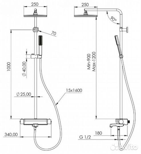 Душевая стойка Teska Mira Mix DK3780