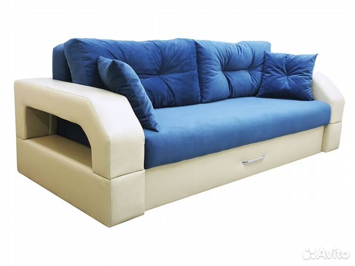 Диван еврокнижка Манчестер велюр с подсветкой