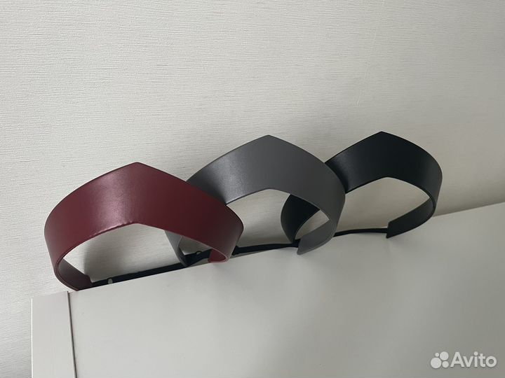 Кокошник современный эко-кожа красный серый черный