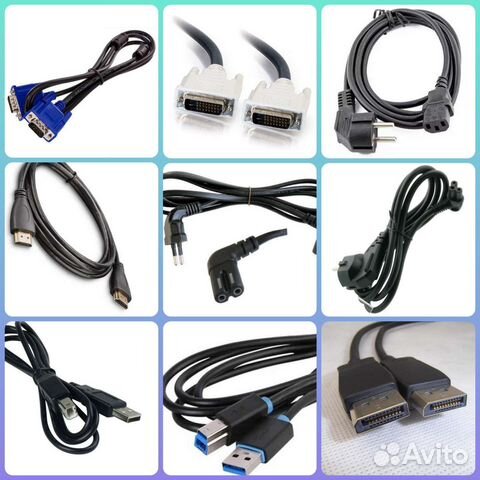 Кабели для компью телевиз ноутбу принтера монитора
