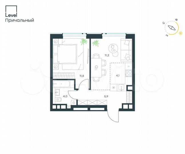 2-к. квартира, 37 м², 25/33 эт.