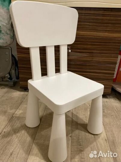 Детский стул икеа маммут Белый в наличии, новый