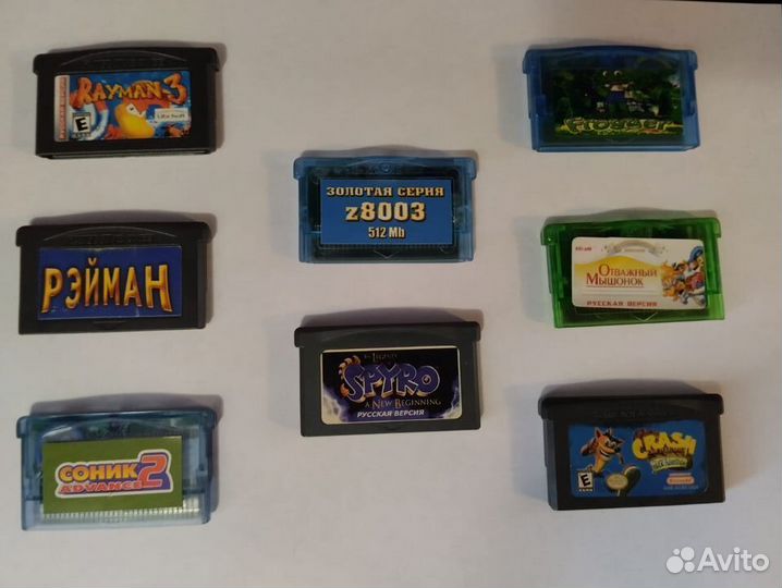 Картриджи для game boy Advance SP