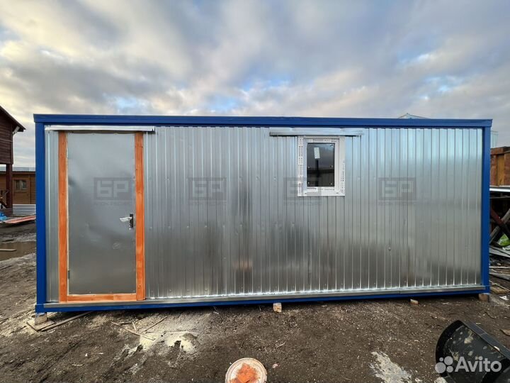 Бытовка блок контейнер вагончик 6*2,4 м, 2 окна