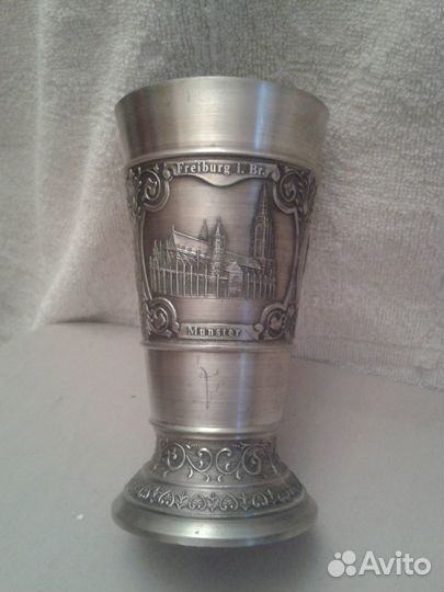 Бокал 15 см.Олово.Клеймо SKS zinn 95.Германия