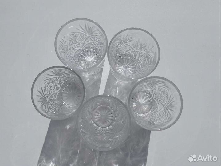 Хрустальные стаканы и рюмки 5шт