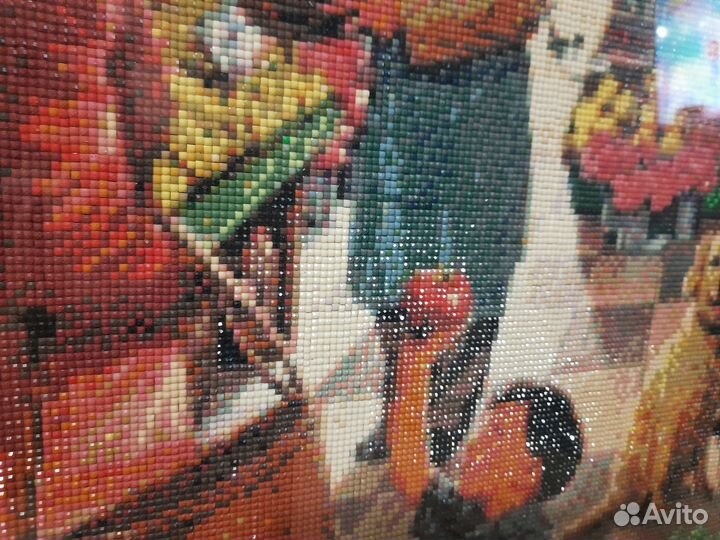 Картина из алмазной мозаики с рамкой под стеклом