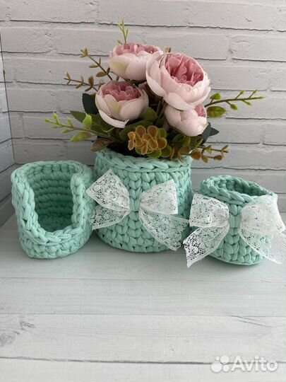 Корзина для хранения из трикотажной пряжи