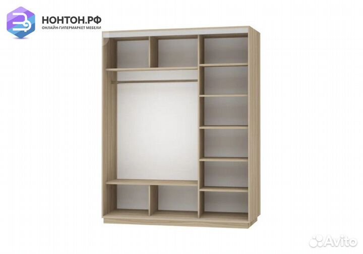 Шкаф-купе Нонтон 3-дверный ясень шимо светлый / ул