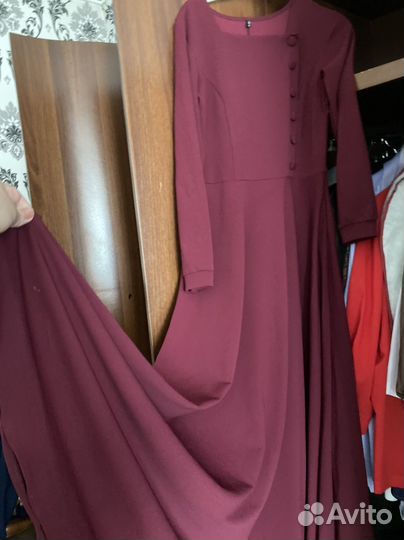 Вечернее платье в пол бардовое, стандарт до 50 р