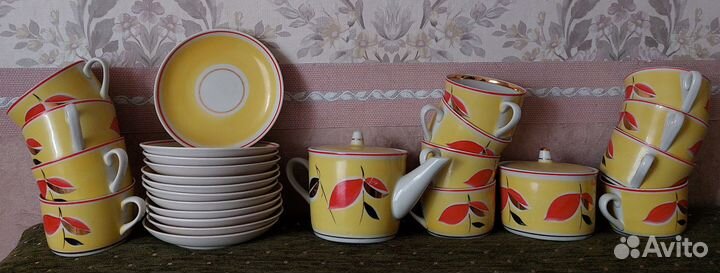 Чайный сервиз полонное листья СССР