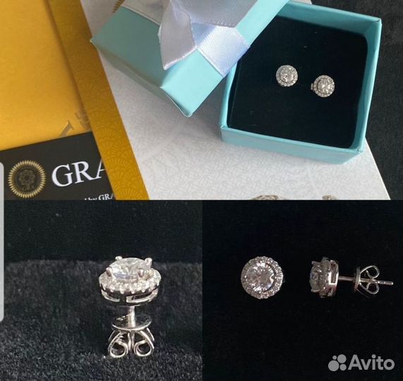 Новые серьги с муассанитом бриллиантом
