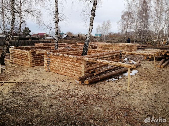 Сруб бани из сосны