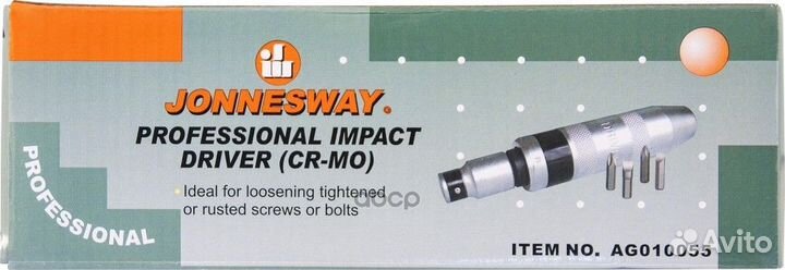 Отвертка ударная с битами PH и SL 5пр jonnesway