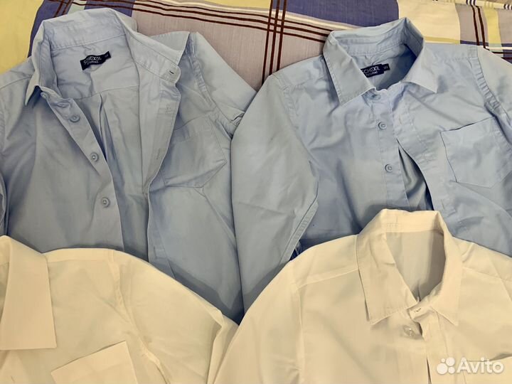 12рубашек, 3брюк, спорт.костюм 1-2класс
