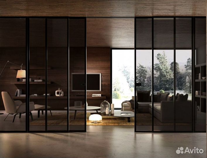 Раздвижные стеклянные перегородки