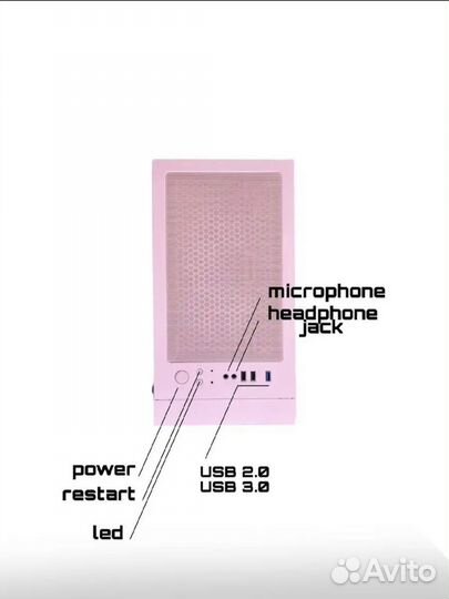 Розовый кастомный корпус для пк ATX, Micro-ATX