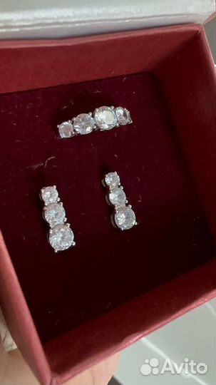 Серьги и кольцо серебро