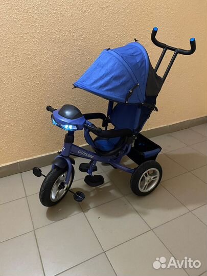 Детский трехколесный велосипед коляска