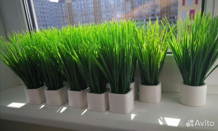 Искусственные цветы Искусственная осока в кашпо