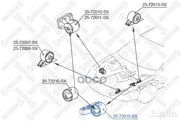 25-72015-SX подушка двс левая Mitsubishi Colt