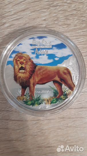 Монета 2008 года Конго серебро лев
