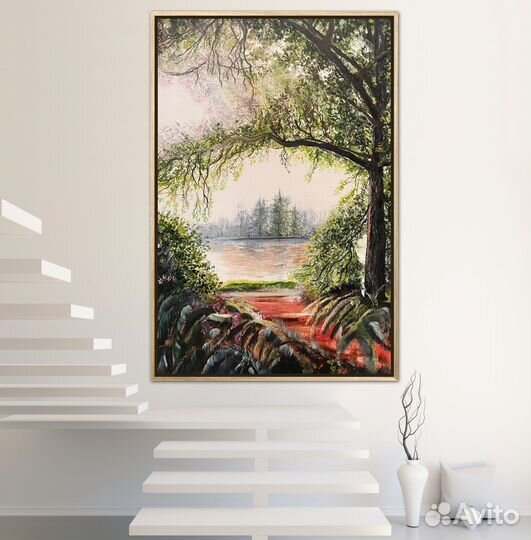 Картина маслом пейзаж»Рассвет»,и «Горное озеро»