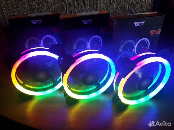 Новые Корпусные Вентиляторы Комплект 3X Dark Flash