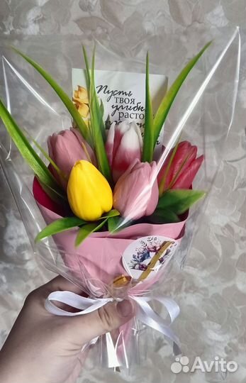 Букет из мыла тюльпаны