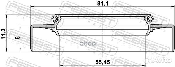 Сальник ступичный задний (57x81x8x11) (toyota M